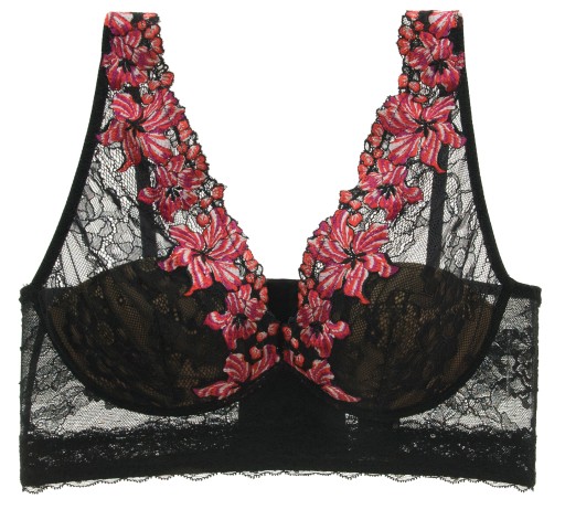 INTIMISSIMI biustonosz czarny kwiaty 80B ELEONORA