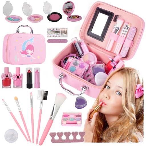 ZESTAW KOSMETYKÓW DO MALOWANIA MAKIJAŻU DLA DZIECI KOSMETYKI MAKEUP TOREBKA