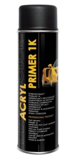 Podkład do samochodu spray ACRYL 1k 500ml czarny