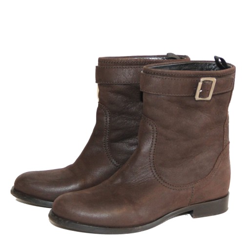 Damskie botki skórzane Prada r.38 25,00cm