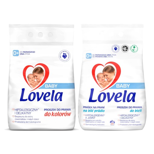 Hipoalergiczny proszek do prania LOVELA Baby MIX kolor + białe 41 prań 2x 4