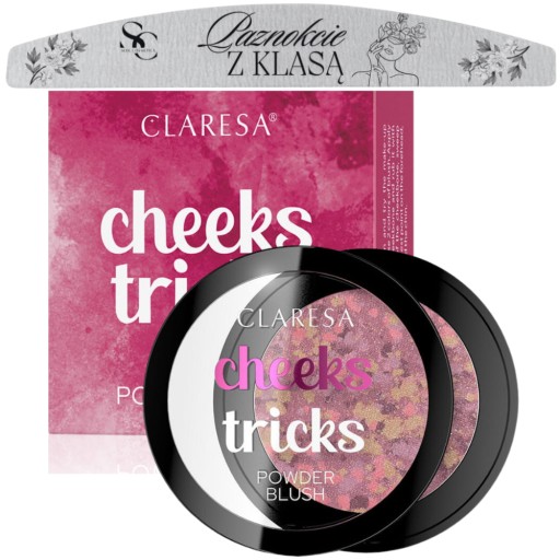 Claresa Róż prasowany Cheeks Tricks 04 MIRAGE + PILNIK SEOL