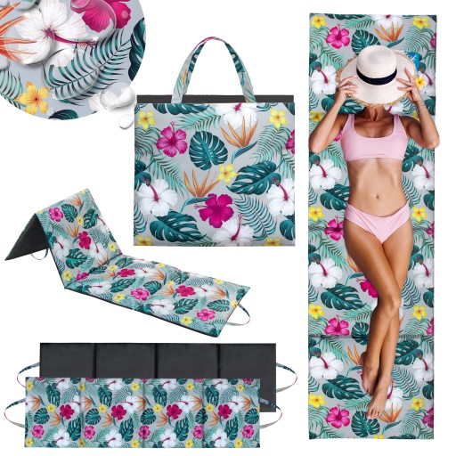 MATA PLAŻOWA NA PLAŻE KAMIENISTE GRUBA DUŻA XXL KARIMATA SKŁADANA 180x50 CM