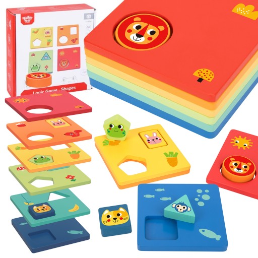 UKŁADANKA LOGICZNA MONTESSORI DOPASUJ KSZTAŁTY I KOLORY TOOKY TOY