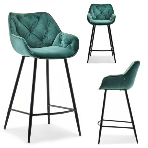 DESIGNERSKI HOKER BAROWY DO WYSPY LUCENA ZIELONY