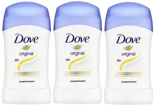 Dove Original 40 ml antyperspirant w sztyfcie x3