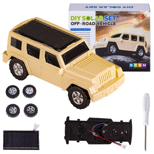 Zestaw do Złożenia Zabawka Solarna Samochód Auto Off ROAD JEEP Akcesoria