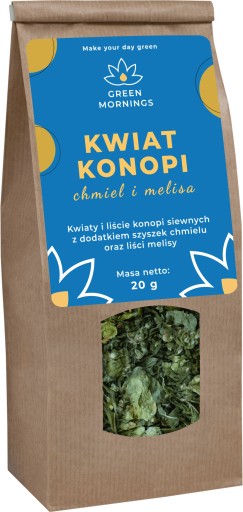 HERBATA KONOPNA SZYSZKI CHMIELU LIŚCIE MELISY 20g + GRATIS