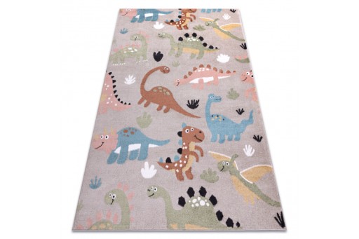 DYWAN FUN 200x290 cm Dino dla dzieci dinozaury beż
