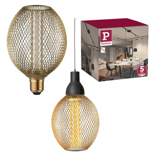 ŻARÓWKA LED Dekoracyjna Metalowa Siateczka Mosiądz Ciepła Barwa PL29089