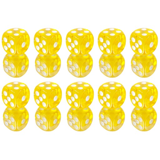 ZESTAW 10 KOSTEK K6 RPG ZŁOTY MEDALION KOŚĆ 1,1 CM