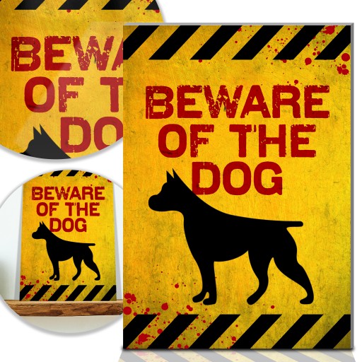 TABLICZKA OSTRZEGAWCZA Beware of the DOG MiX Wzory
