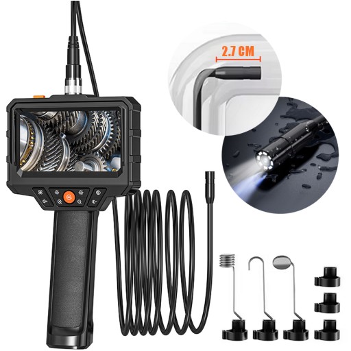 ENDOSKOP KAMERA INSPEKCYJNA SZTYWNY 5M PRZEWÓD 8,5mm 8LED IP67 + AKCESORIA