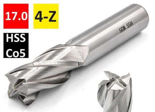 Frez NFPa DIN844 Fi17mm 4 pióra HSS-Co KOBALT