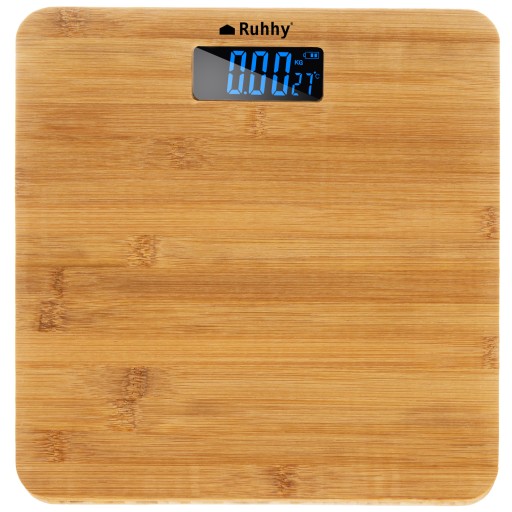 Bambusowa Cyfrowa Elektroniczna Łazienkowa Waga do 180 kg LCD