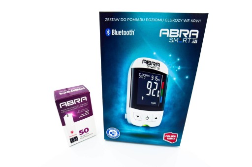 GLUKOMETR ABRA SMART BT + 50 PASKÓW - mg/dl !