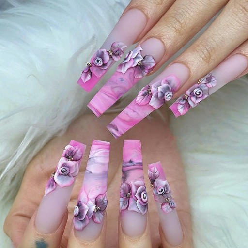 Balet do paznokci 3D trójwymiarowy peeling różany manicure