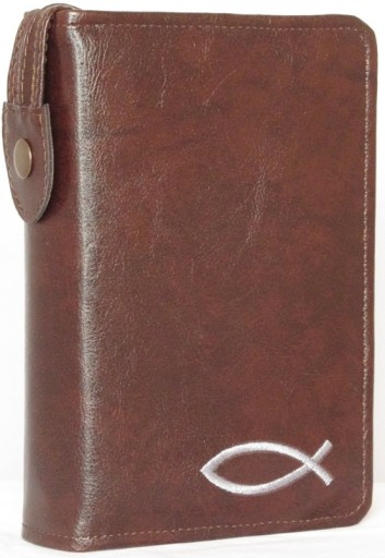 Etui na Biblię Tysiąclecia 12x18 kasztan haft