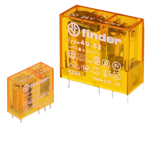 Przekaźnik przemysłowy mechaniczny Finder 2P 8A, 24V AC 40.52.8.024.0000