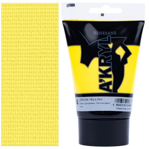 FARBA AKRYLOWA A'KRYL artystyczna malarz Renesans 100ml 4 ŻÓŁTA CYTRYNOWA