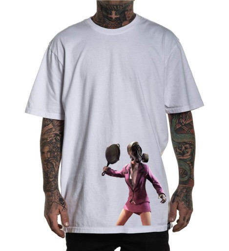 T-SHIRT koszulka BIAŁA with Gas Mask r.M