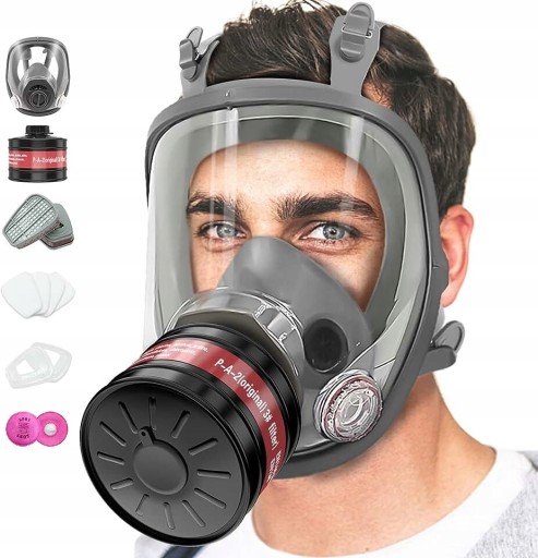 MASKA GAZOWA MASKA PEŁNA MASKA LAKIEROWA RESPIRATOR Z FILTREM 3M