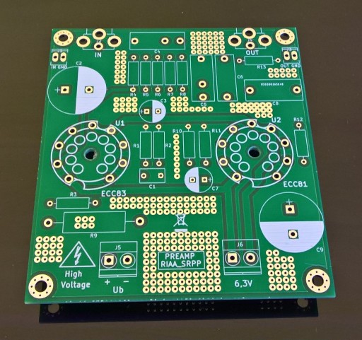 Płytka PCB przedwzmacniacz lampowy RIAA - SRPP
