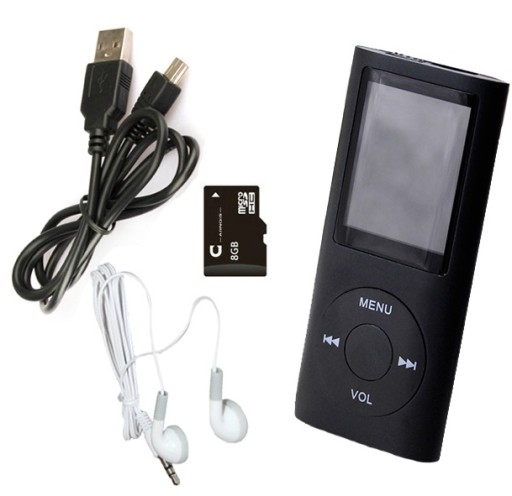 ODTWARZACZ MP4 MP3 MENU PL RADIO DYKTAFON SD 8GB