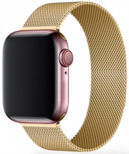 PASEK BRANSOLETA MEDIOLAŃSKA STALOWA DO APPLE WATCH 42 44 45 49 MM ZŁOTA