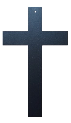 Krzyż metalowy na ścianę dewocjonalia czarny 41,5