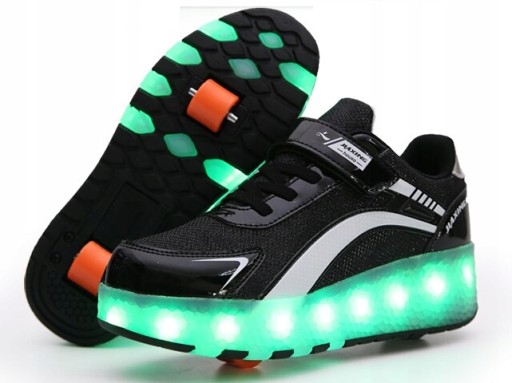 BUTOROLKI BUTY LED Z KÓŁKAMI WROTKI ROLKI 42
