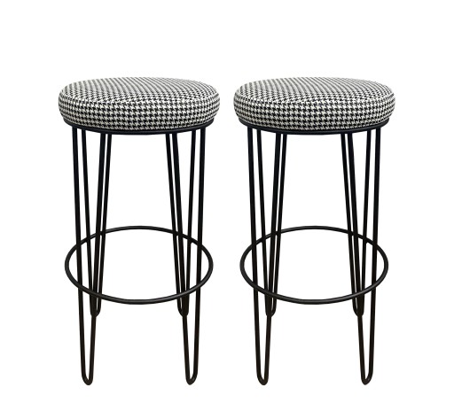 2x Hoker niski taboret metal pepitka loft 66cm 4P