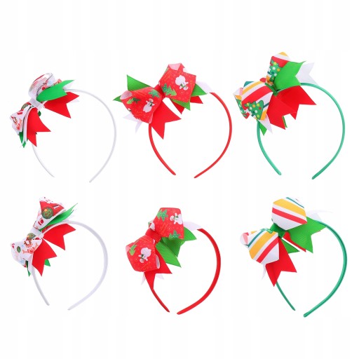 Dziewczęce Opaski Tiara Tkanina Xmas 6 Szt