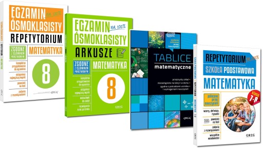 EGZAMIN MATEMATYKA + ARKUSZE+TABLICE +REPETYTORIUM