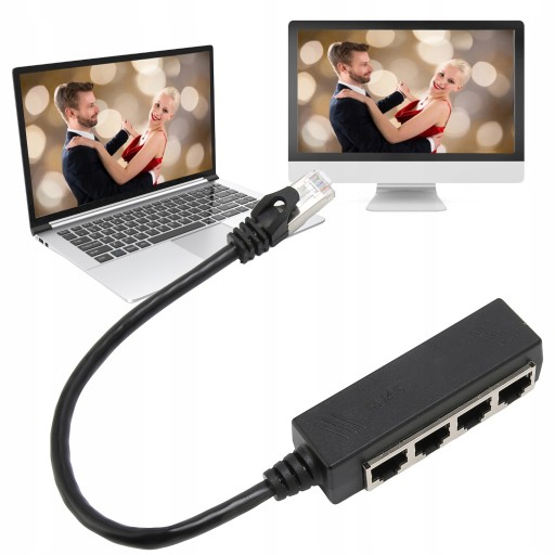 ADAPTER ROZGAŁĘŹNIK ETHERNET RJ45 1 DO 4xRJ45