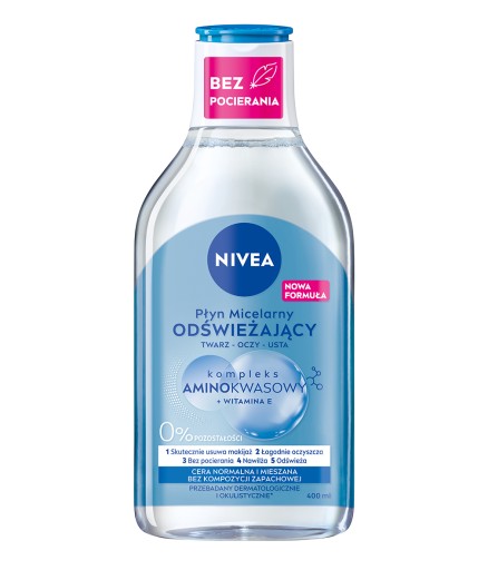 NIVEA Płyn micelarny do demakijażu do twarzy - cera normalna mieszana 400ml