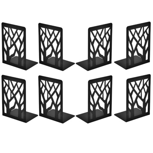 8x PODPÓRKA DO KSIĄŻEK PODPÓRKI ANTYPOŚLIZGOWE CZARNE METALOWE LOFT STOJAKI