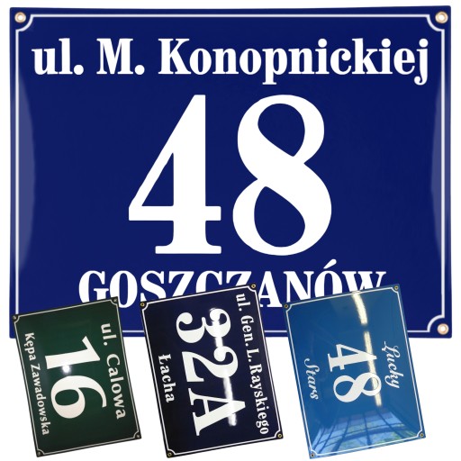 TABLICA ADRESOWA NUMER DOMU TABLICZKA METALOWA NA DOM 30x40 CM EMALIOWANA