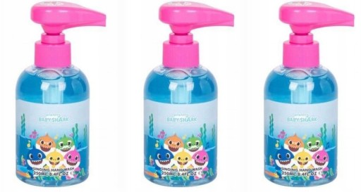 3 szt. Mydło dzieci grające Baby Shark żel mydełko