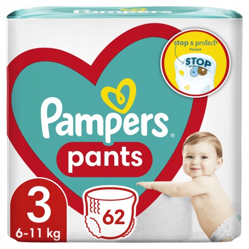 Pieluchomajtki Pampers Pants Rozmiar 3 (6-11kg) 62 szt.