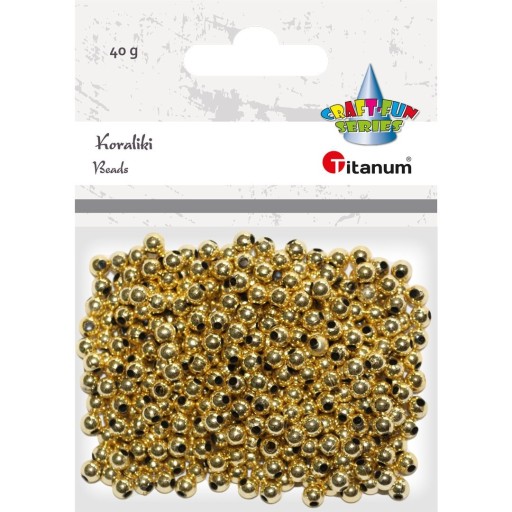 Koraliki do nawlekania złote 40g Titanum