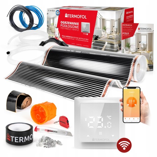 ZESTAW FOLIA GRZEWCZA 1m² na podczerwień szerokość 100cm 220W H6 WIFI