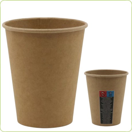 Kubek brązowy papierowy kraft ze znakiem dyrektywy Multi 250 ml 100 sztuk