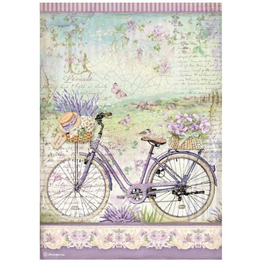STAMPERIA PAPIER RYŻOWY A4 PROVENCE ROWER