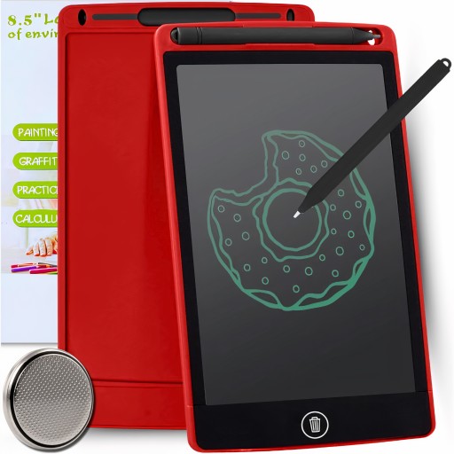 TABLET GRAFICZNY DO RYSOWANIA ZNIKOPIS TABLICA LCD 8,5 CALA CZERWONY