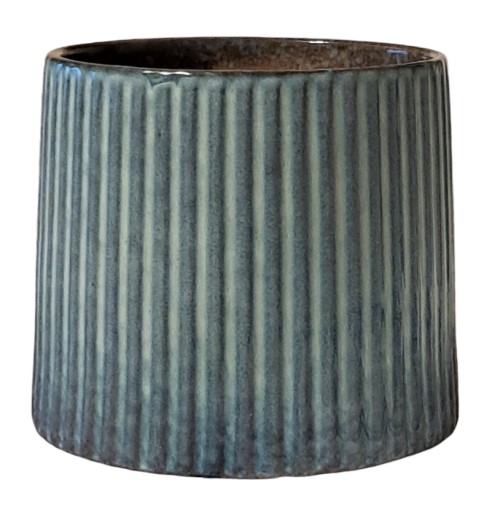 Osłonka Doniczka Ceramiczna Vintage 17,5x15 cm niebieska