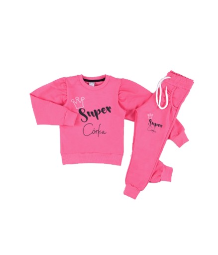 KOMPLET DZIEWCZĘCY DRES BLUZA SPODNIE 134