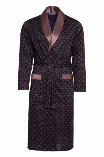 Elegancki cienki szlafrok męski RE-502 Czarny -4XL