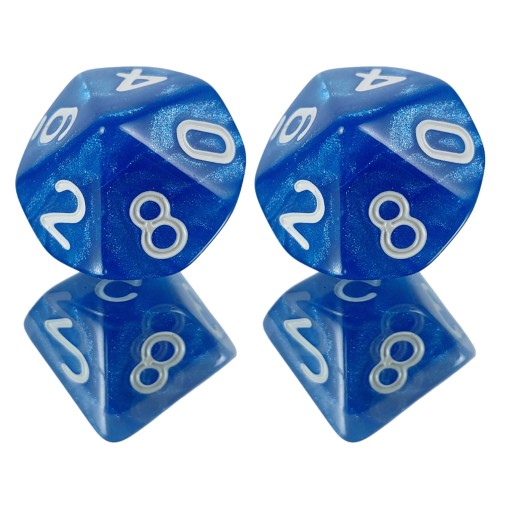ZESTAW 2 KOSTEK K10 RPG TARDIS KOŚĆ 0-9