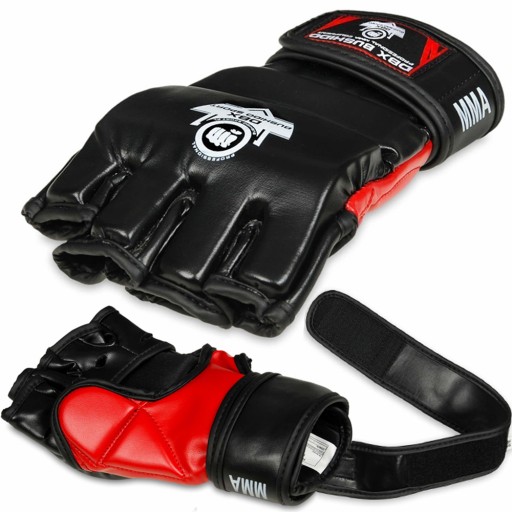 Rękawice Treningowe MMA Sparingowe Na Worek Długi Rzep Chwytne M Bushido